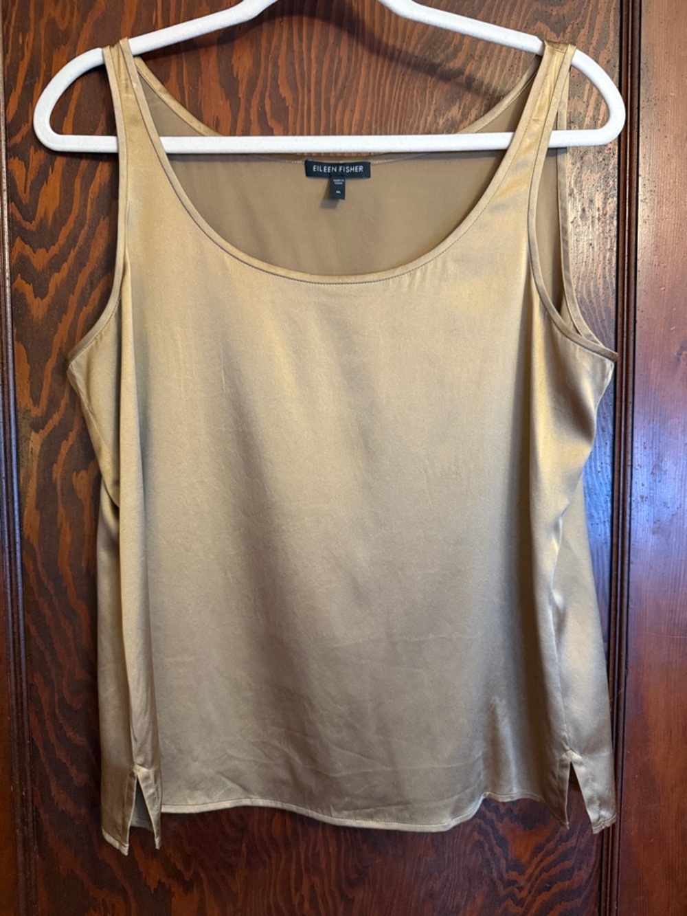 Eileen Fisher Metallic Gold Real Silk Tank, Medium